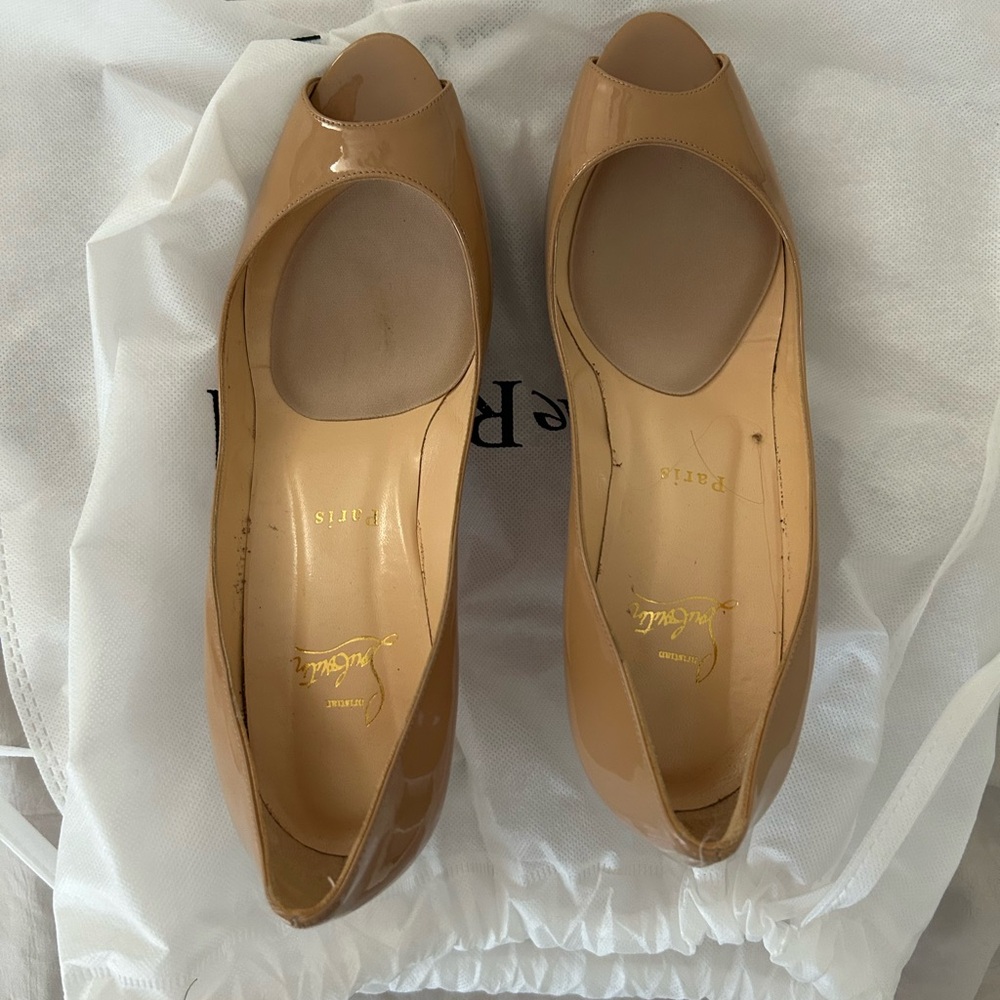 Christian Louboutin Nude Peep Toe Heels